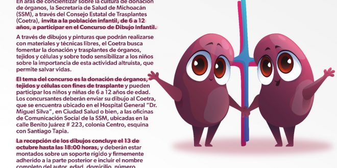 Promueven donación y trasplante de órganos con concurso de dibujo infantil